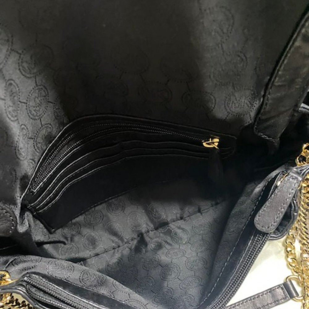 Michael Kors Sloan Leather Chain Quilted Black Bag - Picture 7 of 8